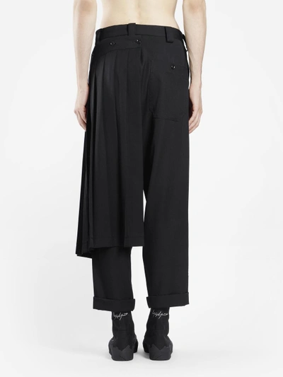 Shop Yohji Yamamoto Men's Black Pants With Pleated Detail In Runway Piece