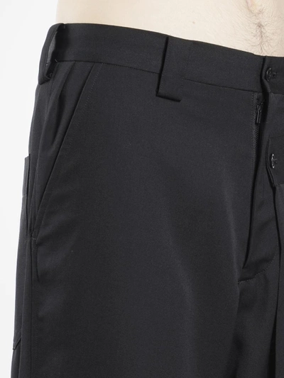 Shop Yohji Yamamoto Men's Black Pants With Pleated Detail In Runway Piece