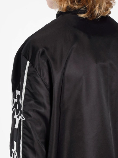 Shop Marcelo Burlon County Of Milan Marcelo Burlon X Kappa Men's Black Logo Tape Bomber Jacket In In Collaboration With Kappa