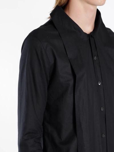 Shop Ann Demeulemeester Men's Black Bow Shirt