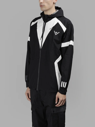 Shop Adidas X White Mountaineering Men's Black And White Windbreaker Jacket In In Collaboration With White Mountaineering