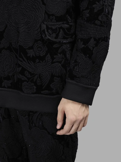 Shop Di Liborio Men's Black Embroidered Velvet Blazer