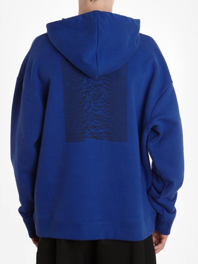 Shop Raf Simons Men's Electric Blue Joy Division Classic Hoodie