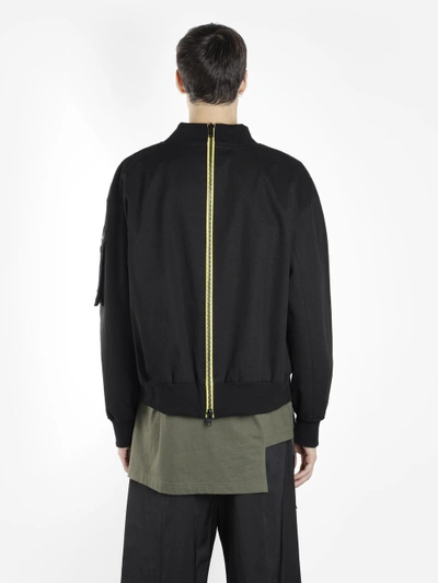 Shop D By D Black Bomber Jacket With Back Yellow Zip