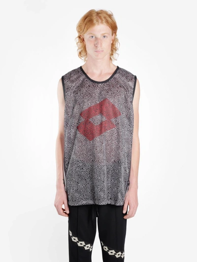 Shop Damir Doma X Lotto Men's Black And White Trev Tank Top In Runway Piece