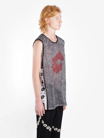 Shop Damir Doma X Lotto Men's Black And White Trev Tank Top In Runway Piece