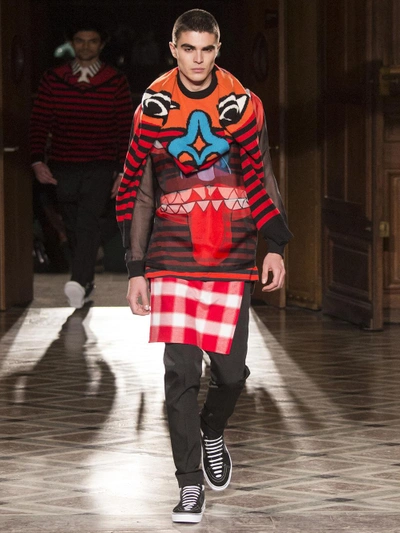 Shop Givenchy Men's Multicolor Totem Print Crewneck Sweater