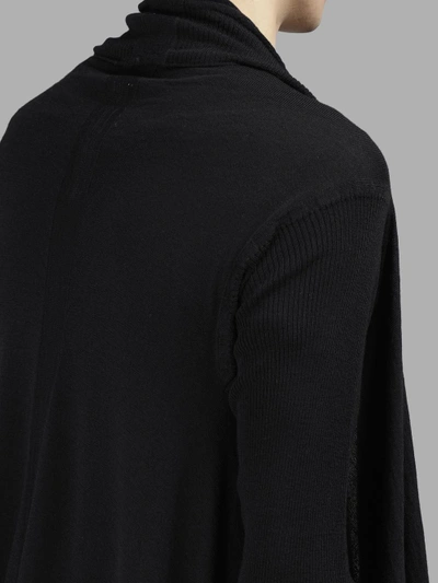 Shop Rick Owens Men's Black Long Wrap Knitted Sweater