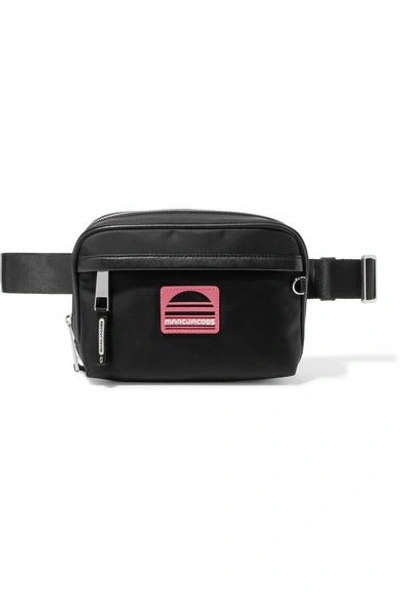 Shop Marc Jacobs Leather-trimmed Shell Belt Bag In Black