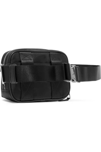 Shop Marc Jacobs Leather-trimmed Shell Belt Bag In Black