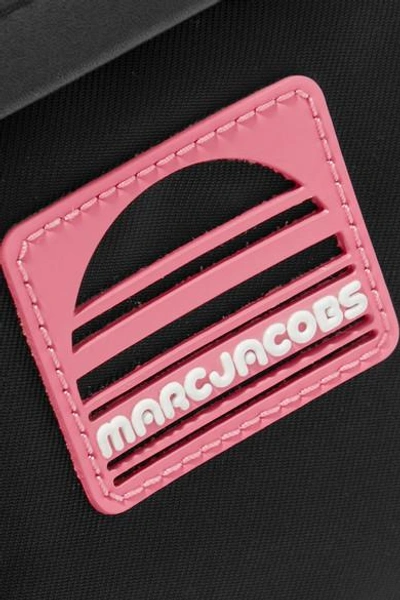 Shop Marc Jacobs Leather-trimmed Shell Belt Bag In Black