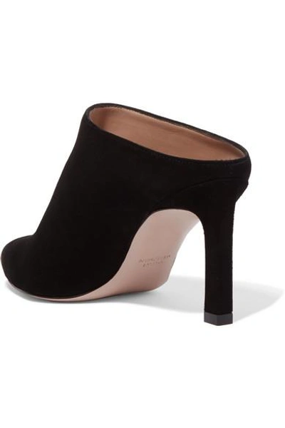 Shop Stuart Weitzman Mira Suede Mules In Black