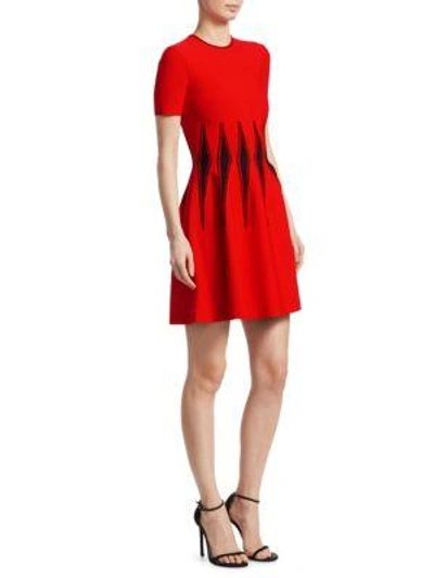 Shop Alexander Mcqueen Corset Stitched Dress In Red