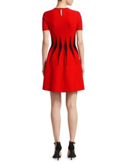 Shop Alexander Mcqueen Corset Stitched Dress In Red
