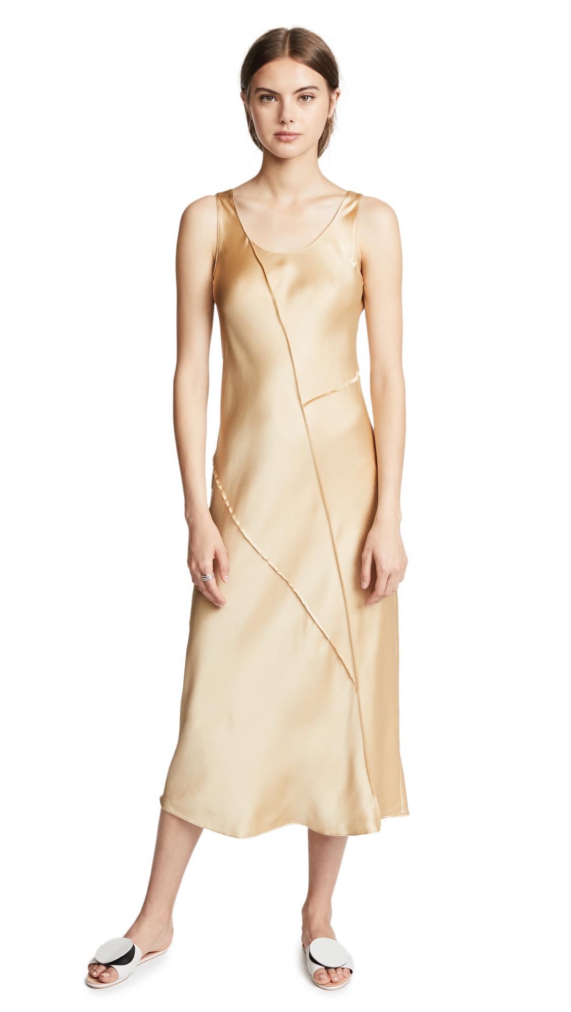 vince raw edge silk skirt