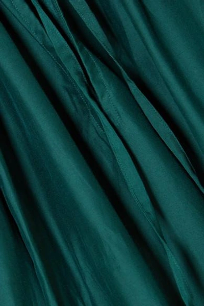 Shop Kalita Pegasus Cotton And Silk-blend Mini Dress In Emerald