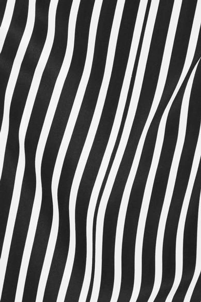 Shop Marie France Van Damme Striped Silk Crepe De Chine Kaftan In Black
