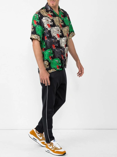 Shop Gucci Panther Face Bowling Shirt