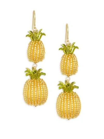 Shop Kate Spade Pineapple Double Drop Earrings In Multi