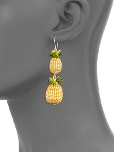 Shop Kate Spade Pineapple Double Drop Earrings In Multi