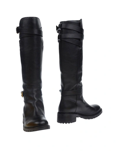 Shop Fendi Woman Knee Boots Black Size 7 Soft Leather