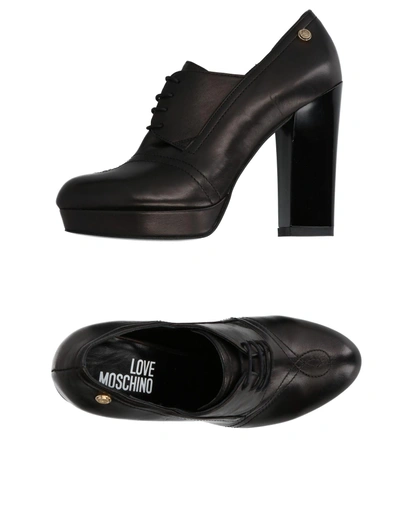 Shop Love Moschino Laced Shoes In Black