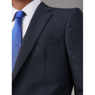 Shop Burberry Classic Fit Check Wool Three-piece Suit In Bright Navy