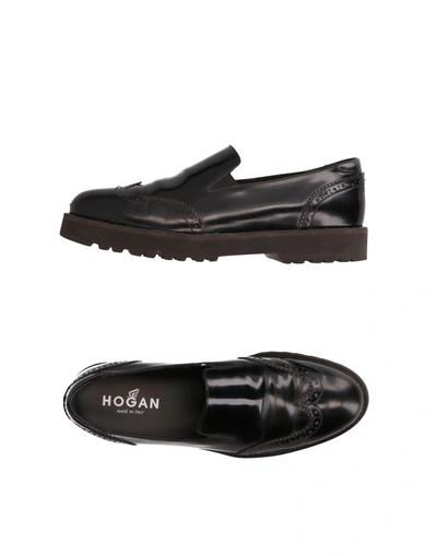 Shop Hogan Loafers In Black