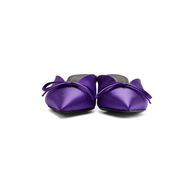 Shop Balenciaga Purple Satin Knife Mules In 5241 Violet
