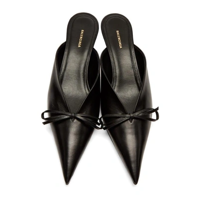 Shop Balenciaga Black Leather Knife Mules In 1000 Black