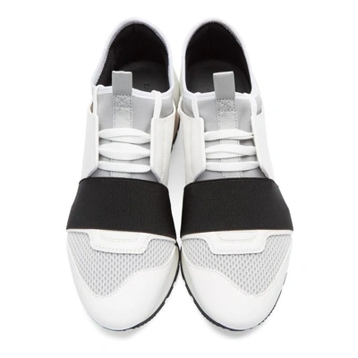 Balenciaga Race Runner Leather, Suede, Mesh And Neoprene Sneakers In White  | ModeSens