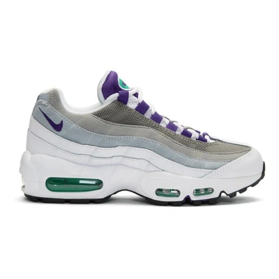 Shop Nike White And Purple Air Max 95 Sneakers In 109 White/c