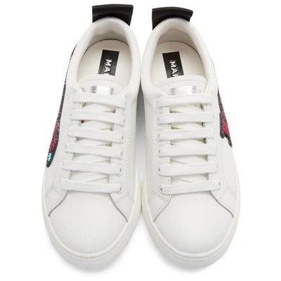 Shop Marc Jacobs White Love Embellished Empire Sneakers In 101 Wht Mul