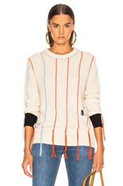 Shop Raquel Allegra Crew Neck Sweater In White