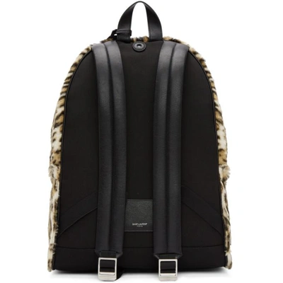 Shop Saint Laurent Beige Ocelot City Backpack In 2094 Leo