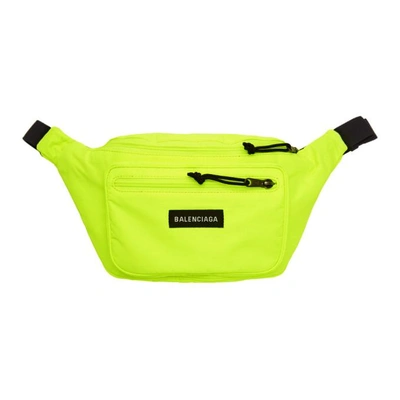 Shop Balenciaga Yellow Nylon Explorer Belt Pouch