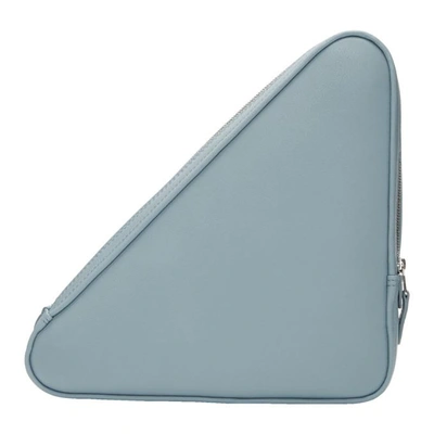 Shop Balenciaga Blue Medium Triangle Pouch In 4005 Bluegr