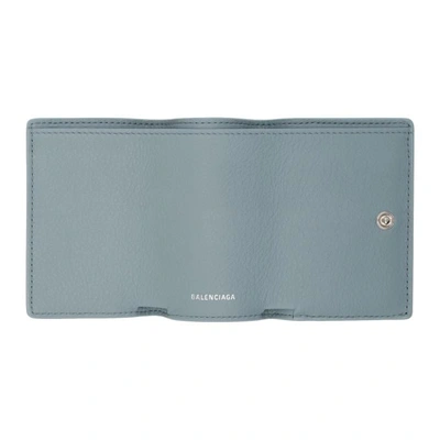 Shop Balenciaga Blue Mini Papier Wallet In 4005 Bluegr