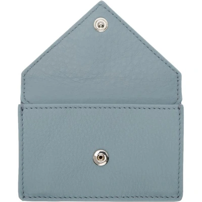 Shop Balenciaga Blue Mini Papier Wallet In 4005 Bluegr