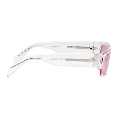 Shop Super Ssense Exclusive Transparent And Pink Glossy Smile Sunglasses In Crystl/pink