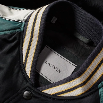 Shop Lanvin Eagle Varsity Jacket In Black