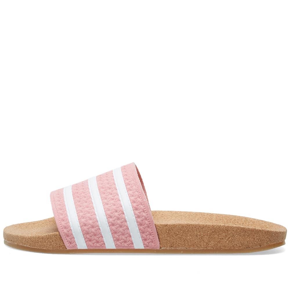 adidas originals cork adilette slider sandals in pink