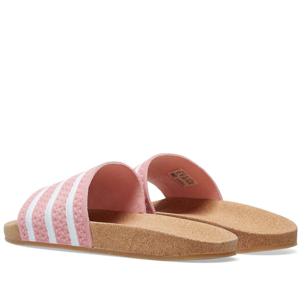 adidas originals cork adilette slider sandals in pink