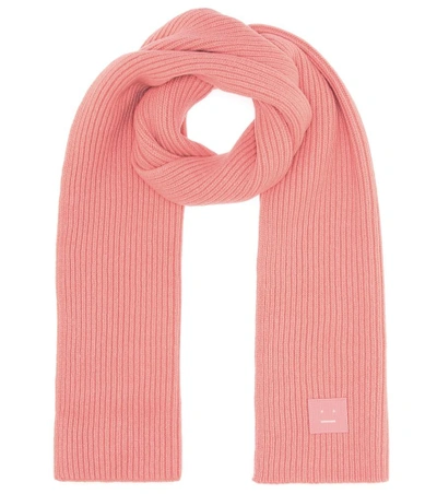 Shop Acne Studios Bansy Face Wool Scarf In Pink