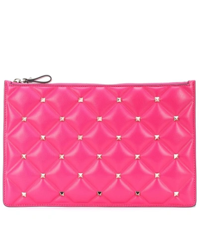 Shop Valentino Rockstud Leather Clutch In Female