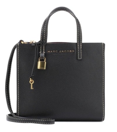 Shop Marc Jacobs The Mini Grind Leather Tote In Black