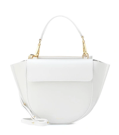Shop Wandler Hortensia Mini Leather Shoulder Bag In White