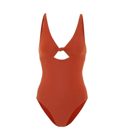 Shop Tory Burch Palma One-piece Swimsuit In Red