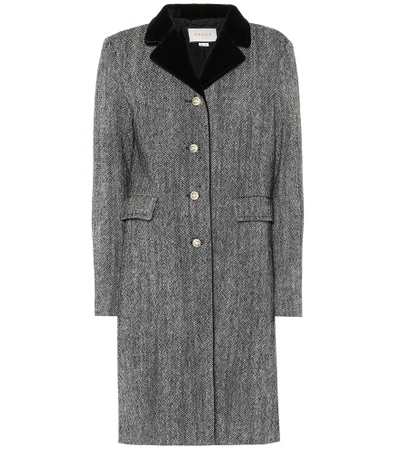 Shop Gucci Wool Coat In Grey