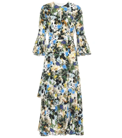 Shop Erdem Floral-printed Silk Dress In Multicoloured